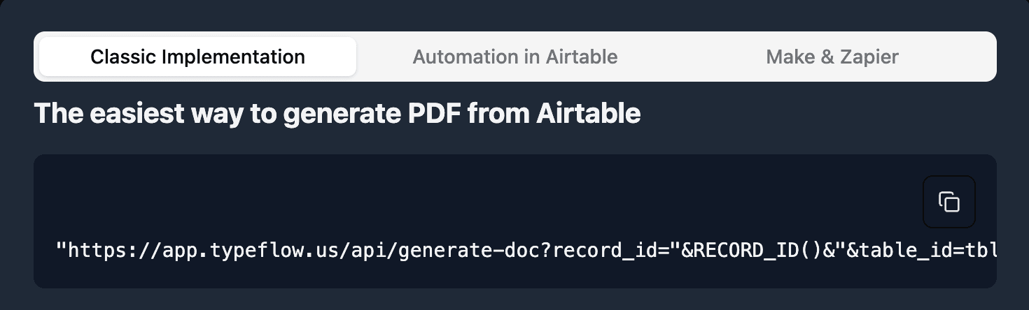 Classic implementation