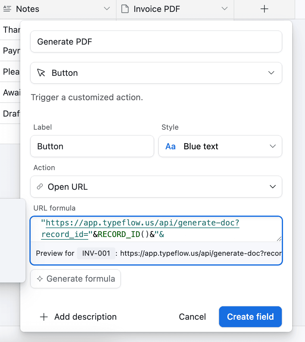 Implement URL Formula