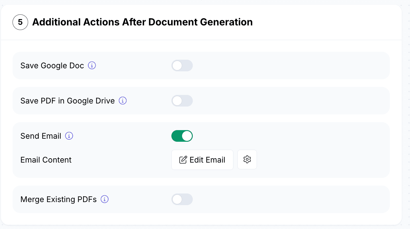Possibility to send email with DocsAutomator