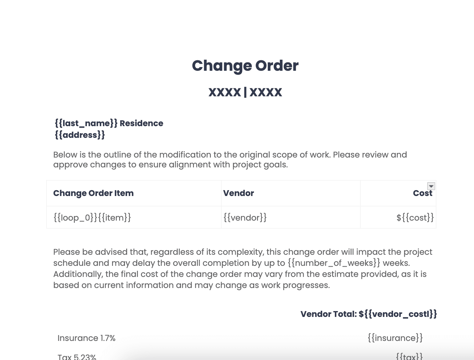 Change Order