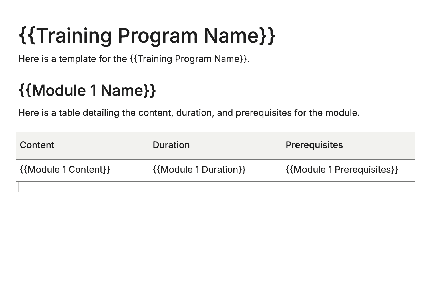 Training Program Catalog